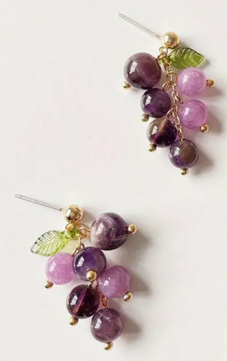 Purple Grape Earrings