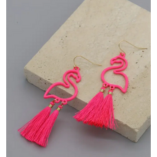 Flamingo Tassel Earrings