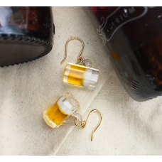 Clear Beer Mug Earrings
