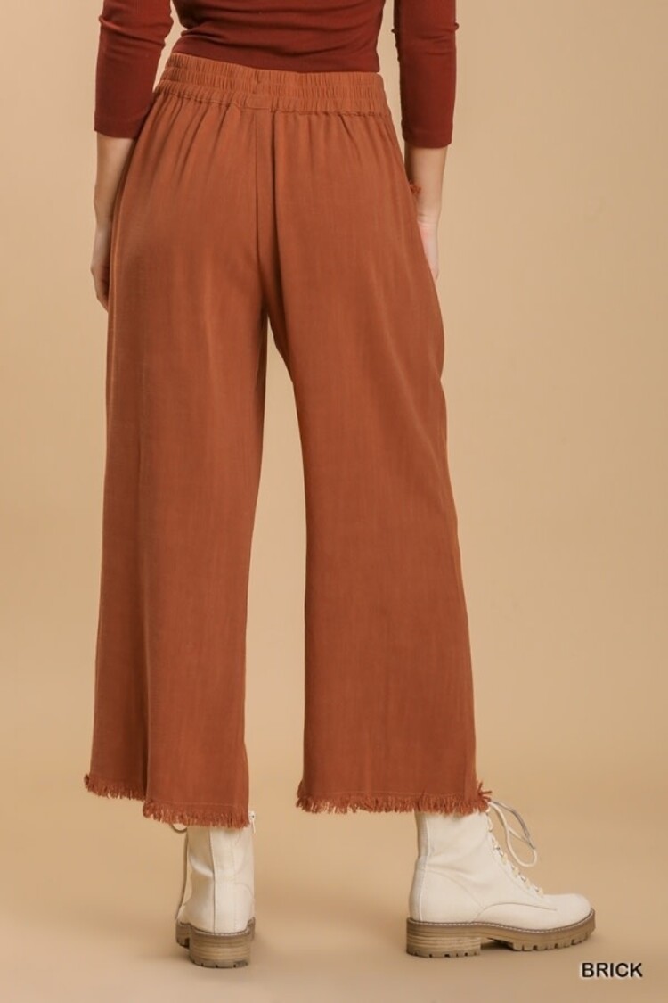 Umgee Frayed Hem Pants