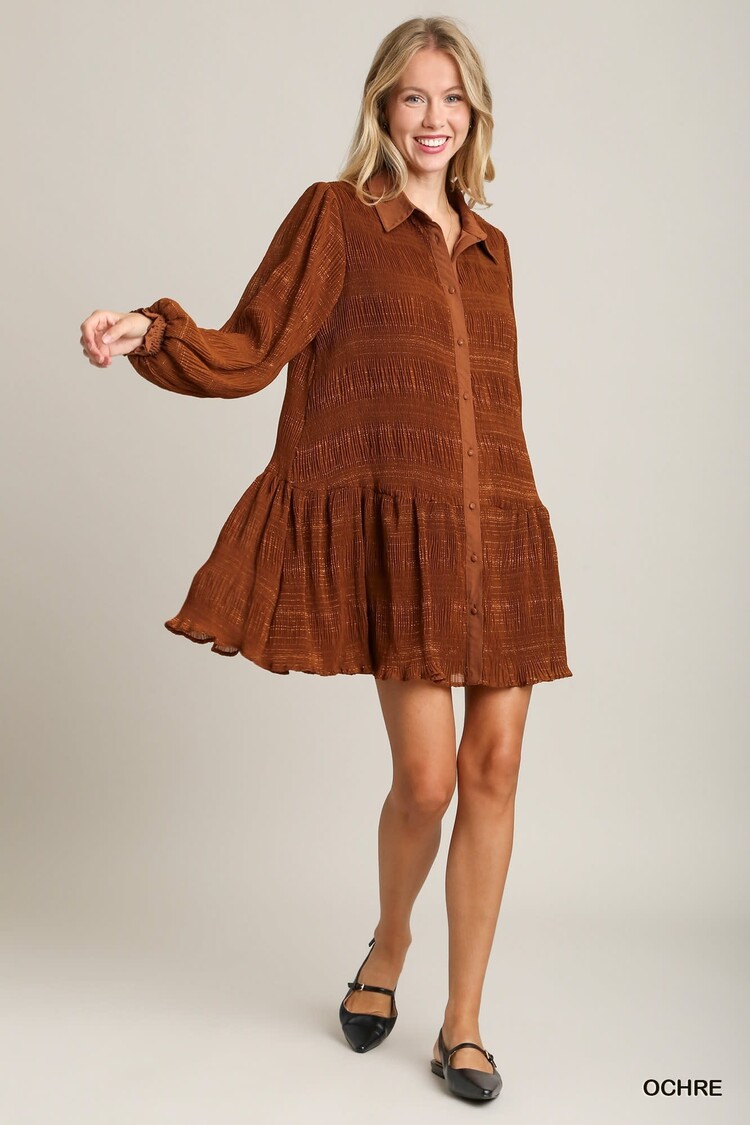 Umgee Metallic Texture Dress