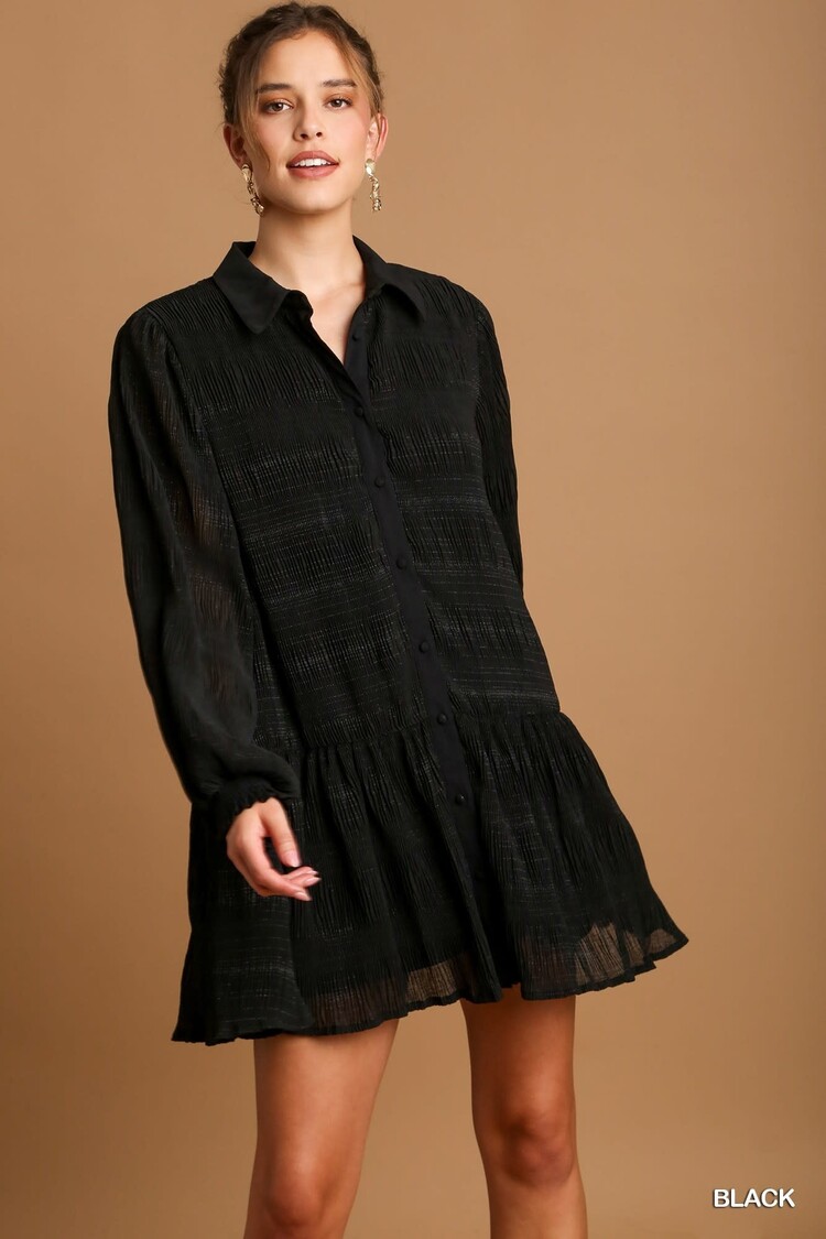 Umgee Metallic Texture Dress