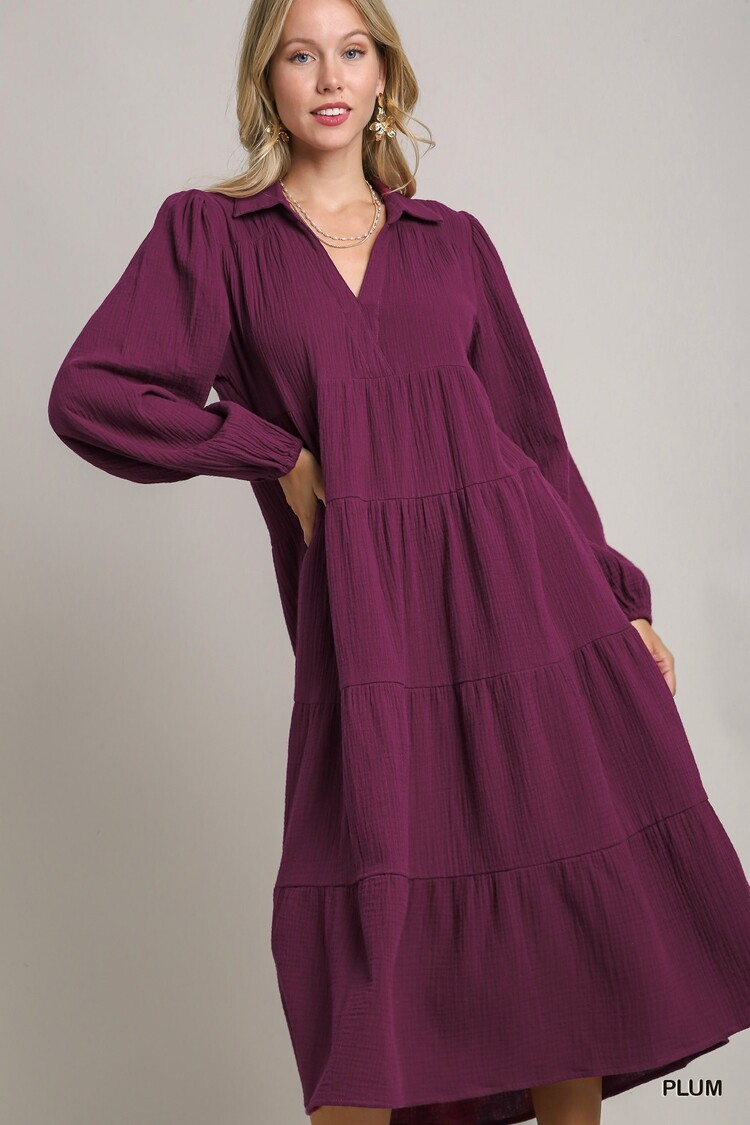 Umgee Umgee Gauze Tiered Maxi Dress