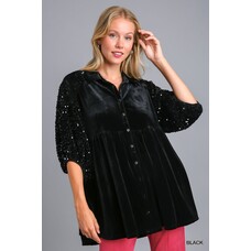Umgee Velvet Sequins Tunic