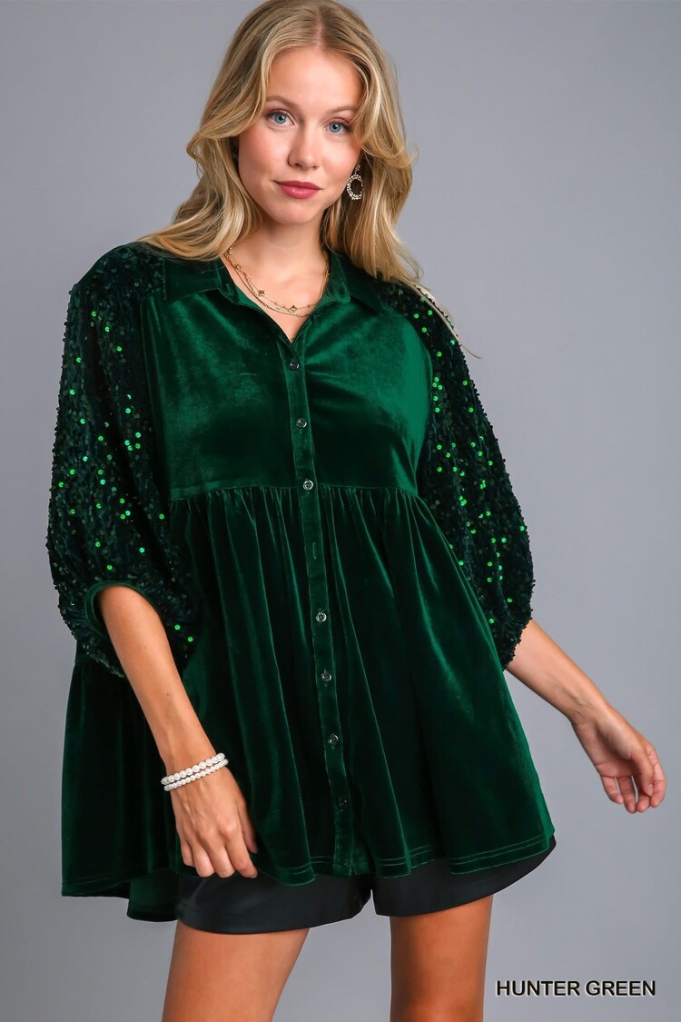 Umgee Velvet Sequins Tunic