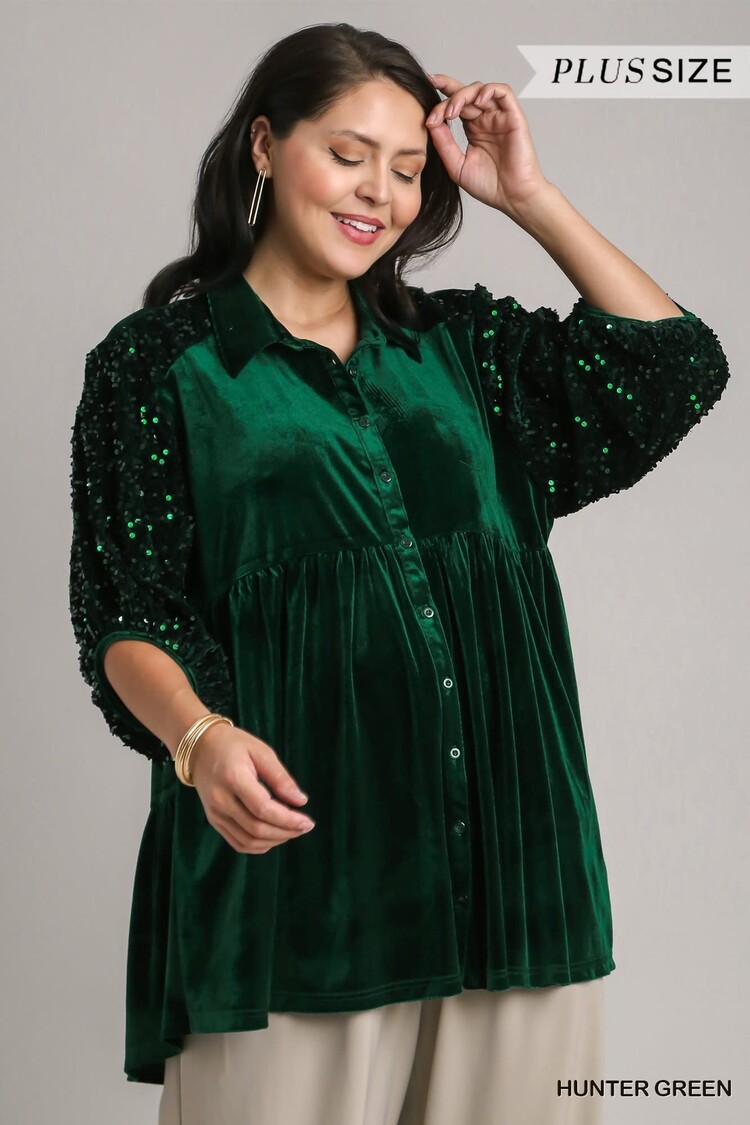 Umgee Velvet Sequins Tunic