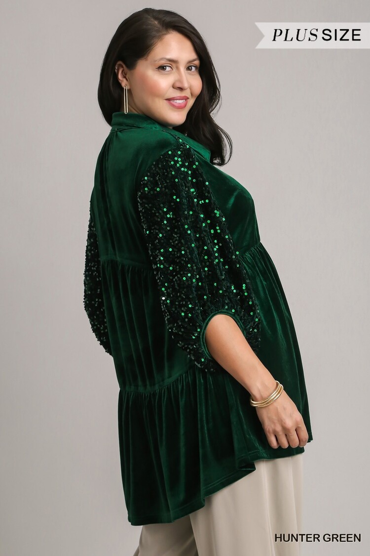 Umgee Velvet Sequins Tunic