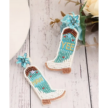 Yee Haw Beaded Boot Earrings