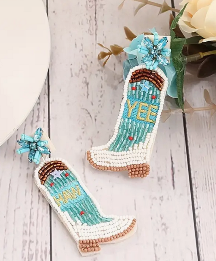 Yee Haw Beaded Boot Earrings