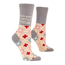 Emergency Contact Crew Socks Women