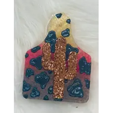 Leafcutter Candle Co. Ombre Cow Tag with Glitter Cactus Freshie