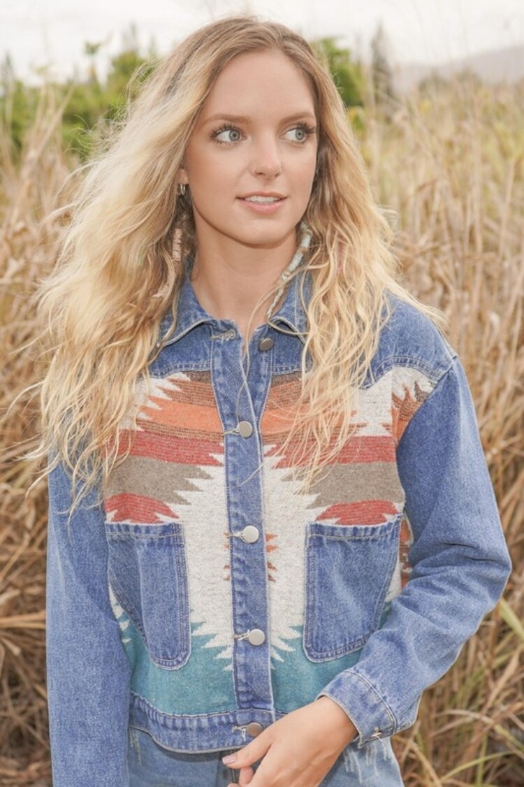 Wild Wild West Contrast Denim Jacket