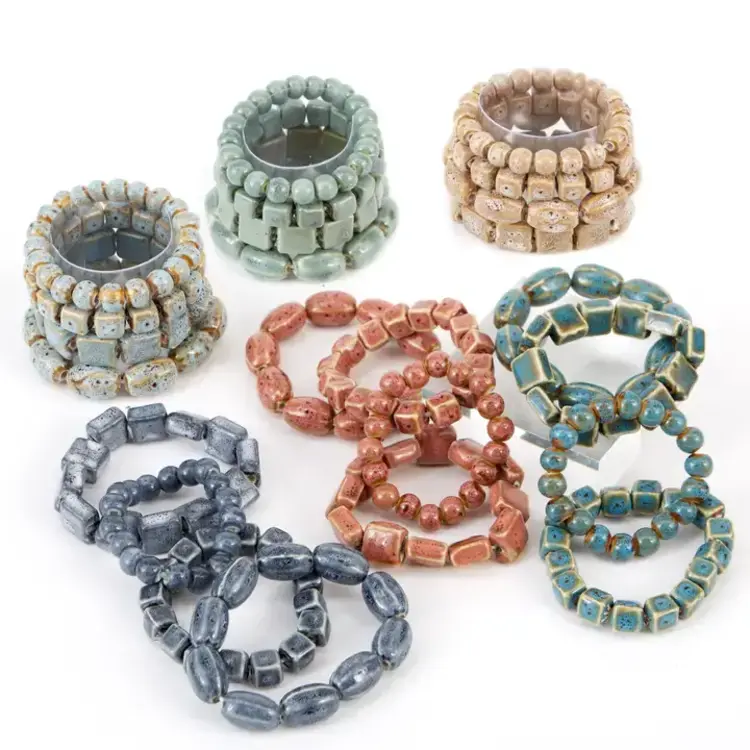 Hadley Wren Coastal Clay Large Bead Bracelet