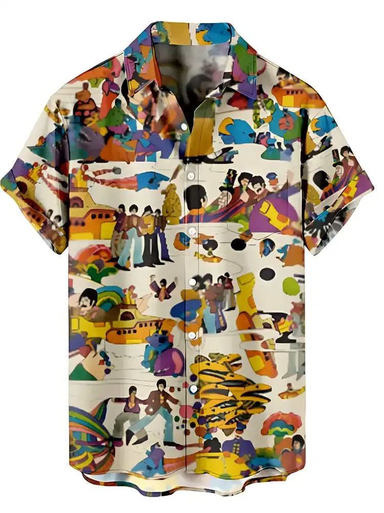 Men's Retro Beatles Hawaiian  Shirt