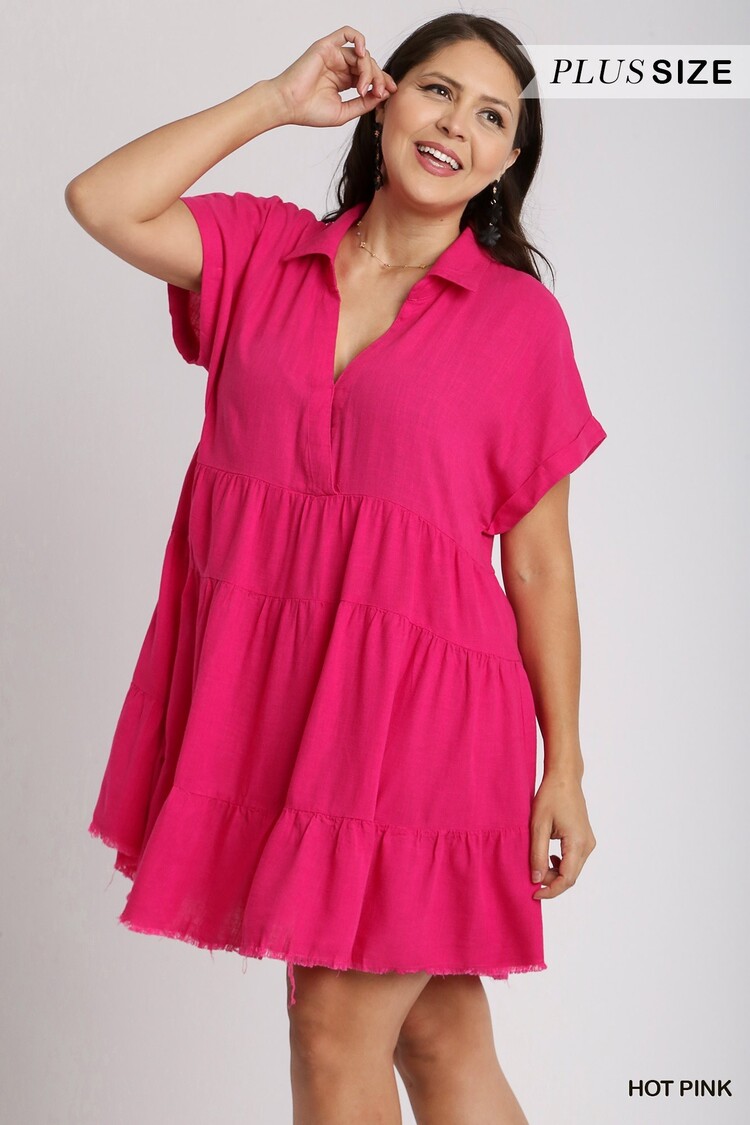 Umgee Short Ruffle Tier Dress