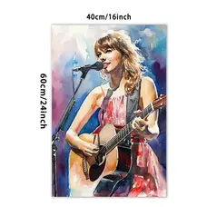 Taylor Swift Art Guitar with Frame 16"x24"