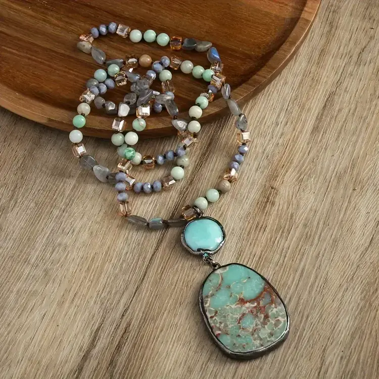 Vintage Boho Stone Necklace