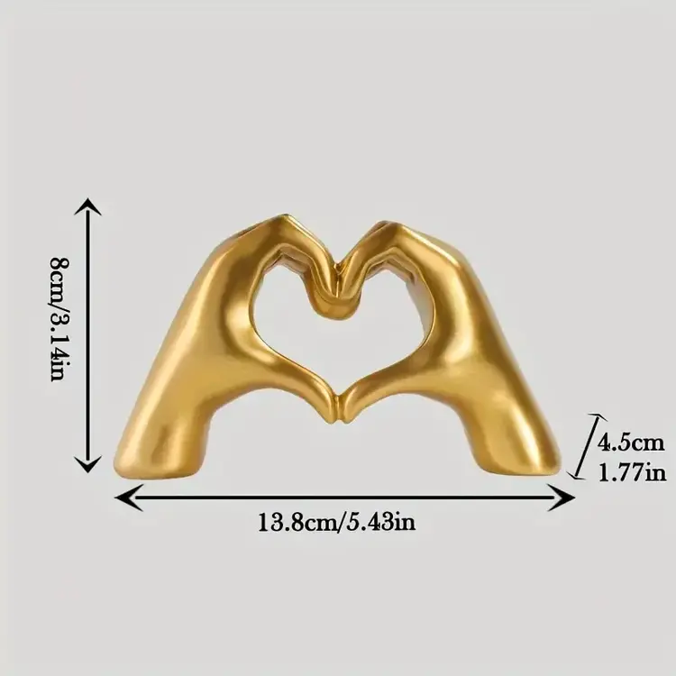 Small Taylor Heart Hands Gold 3.1"