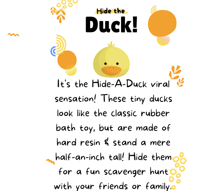 100 pc resin mini yellow duck Hide the Duck game