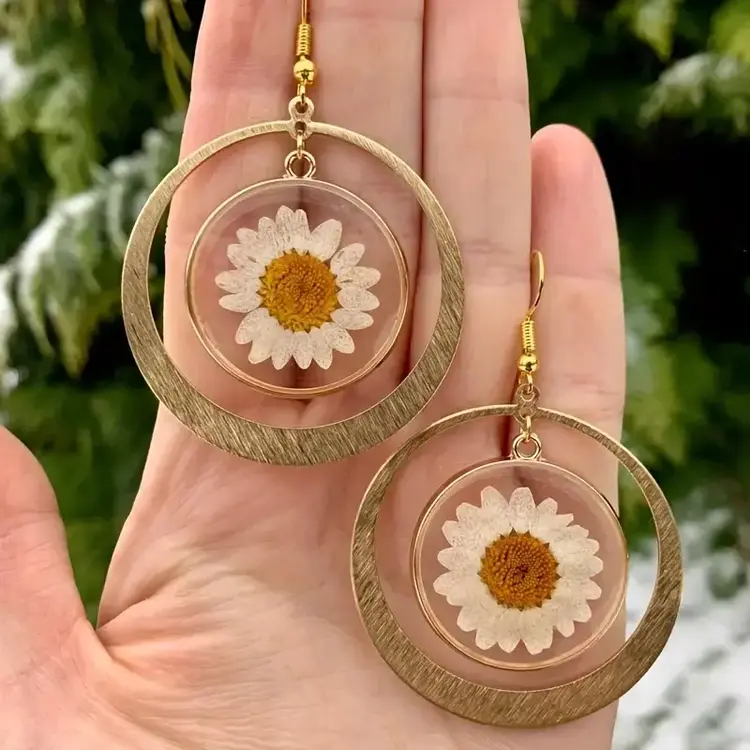 Bohemian Daisy Dangle Earrings