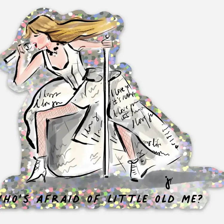 Jennifer Vallez Taylor Swift Eras Tour Paris Little Old Me Glitter Sticker