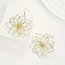 Hollow Flower Dangle Earrings