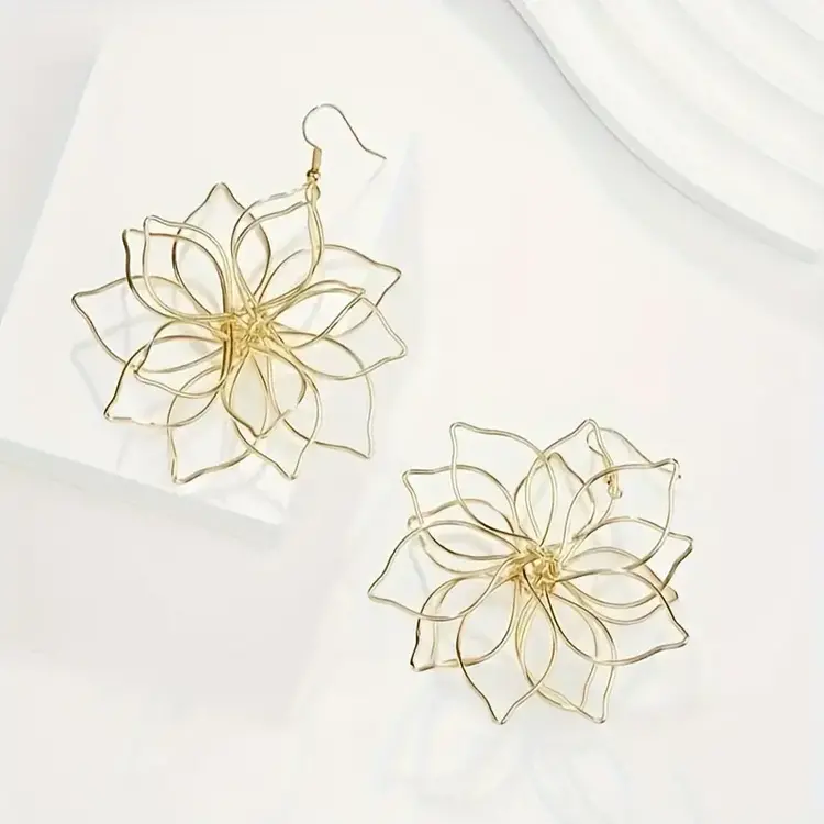 Hollow Flower Dangle Earrings