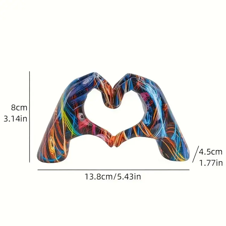 Small Taylor Heart Hands Colorful 3.1"