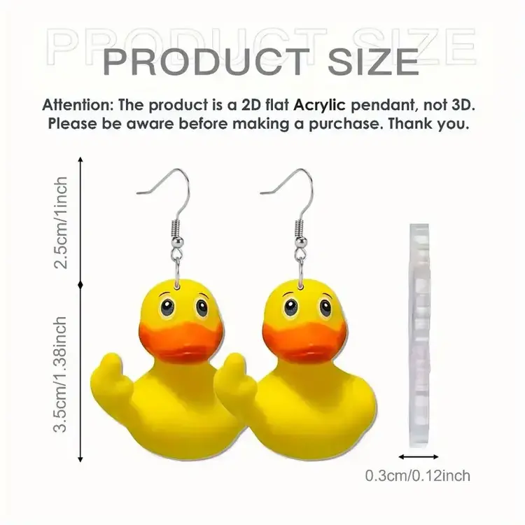 Yellow Duck Flippin the Bird Earrings
