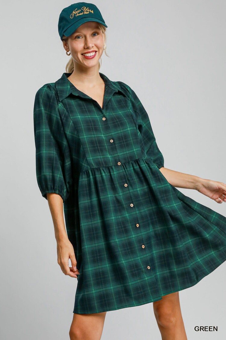 Umgee Checkered Mini Dress