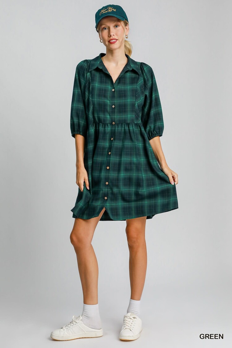 Umgee Checkered Mini Dress