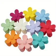 Warm Color Flower Claw Clips