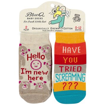 New Here/Screaming Baby Socks