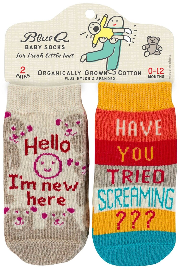 New Here/Screaming Baby Socks