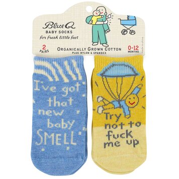 New Baby Smell/Try Not to F Me Up Baby Socks