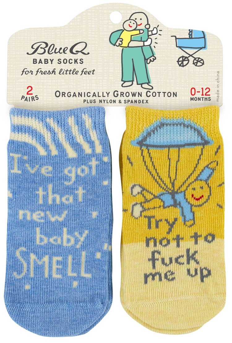 New Baby Smell/Try Not to F Me Up Baby Socks