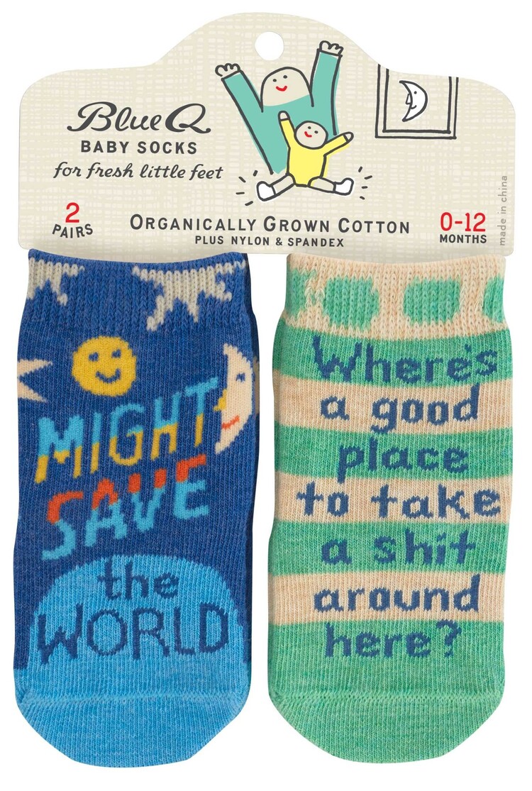Might Save the World/Good Place Baby Socks