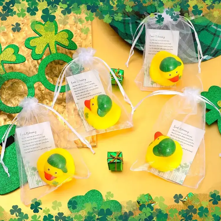 Mini Shamrock Duck with Irish Blessing