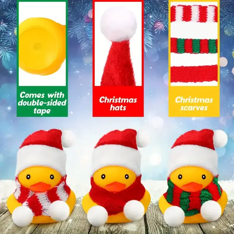 Christmas Mini Rubber Duckies with Hats & Scarves