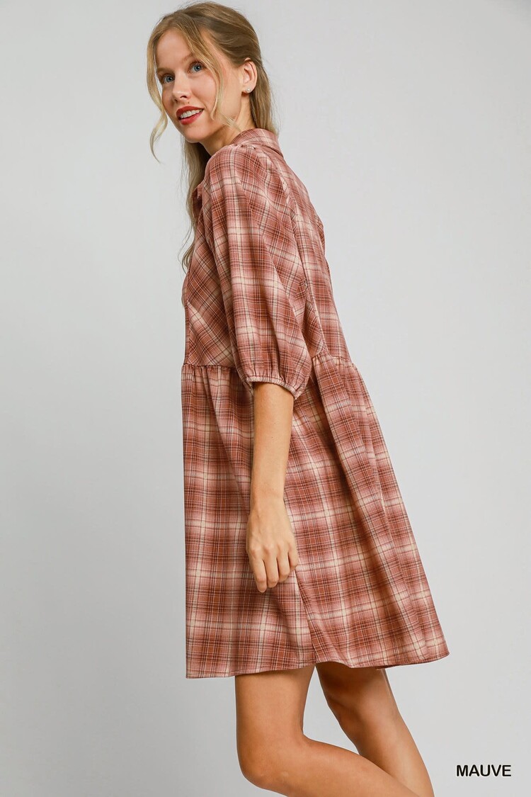 Umgee Checkered Mini Dress