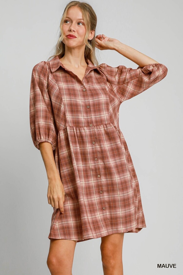 Umgee Checkered Mini Dress