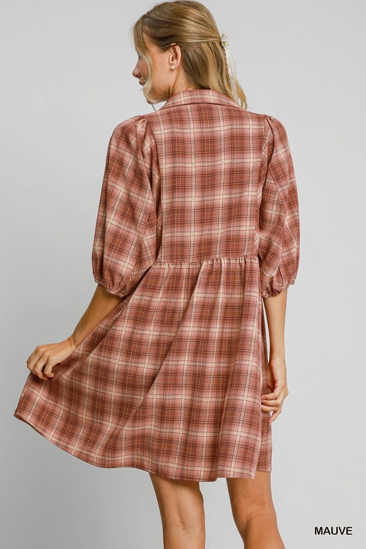 Umgee Checkered Mini Dress