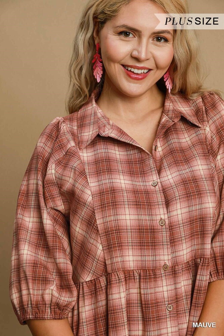 Umgee Checkered Mini Dress