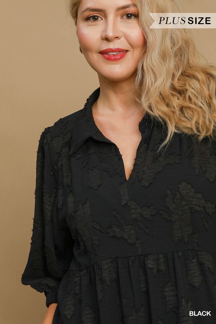 Umgee Floral Burnout Midi Dress