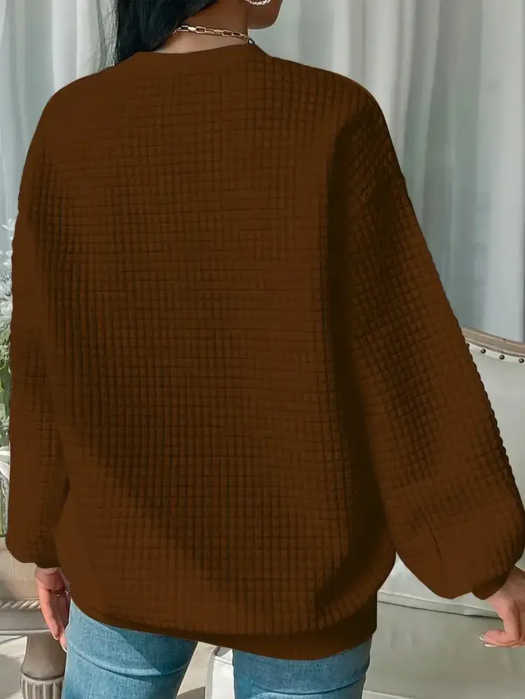 Swiftie Pride Waffle-knit Sweatshirt - Coffee