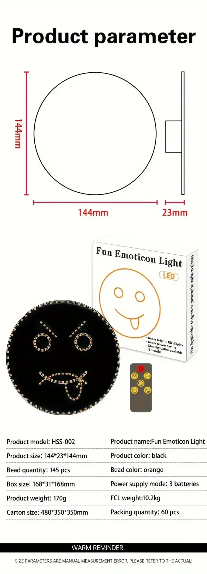 Fun LED Emoticon Car Sign