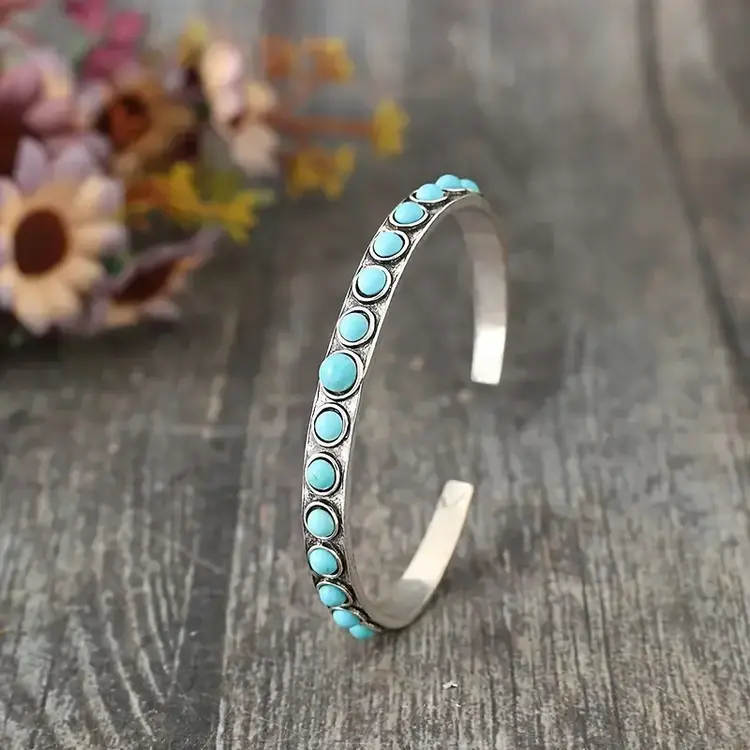 Turquoise Boho Cuff Bracelet