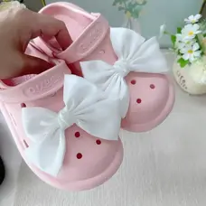 Croc Shoe Charms - White Satin Bow