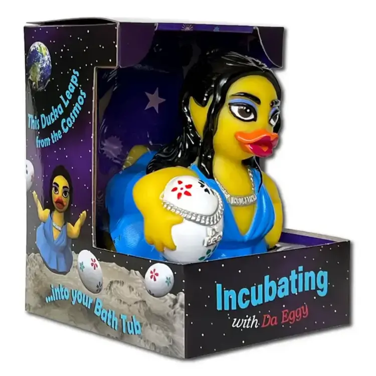 CelebriDucks Ducka Leapa Incubating with Da Eggy Rubber Duck