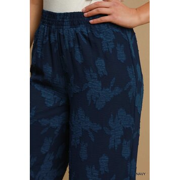 Umgee Floral Burnout Wide Leg Pants
